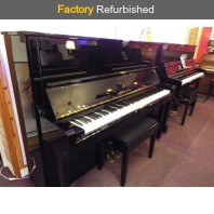 Factory Refurbished Yamaha U1H Polished Ebony Upright Piano All Inclusive Package
